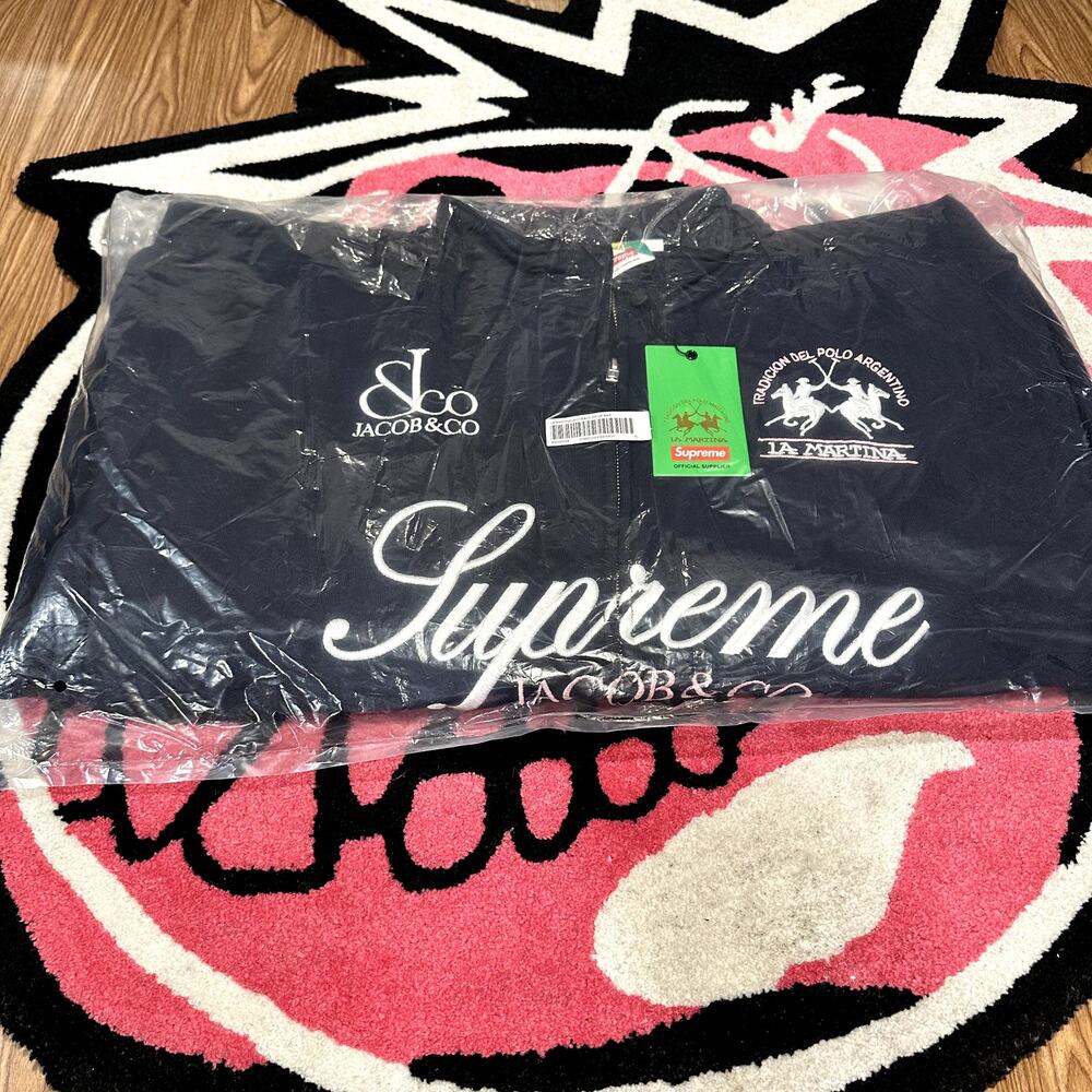 Supreme x La Martina x Jacob & Co Zip Up Sweatshirt Navy XL
